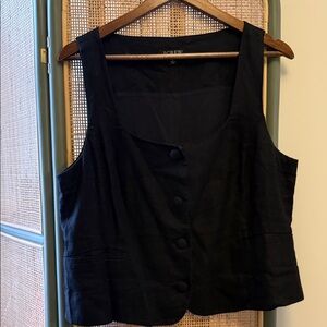 J. Crew Black Button-Front Scoopneck Vest